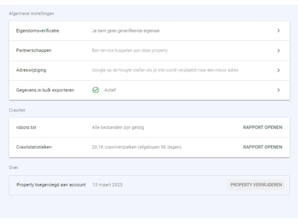 google-search-console-instellingen