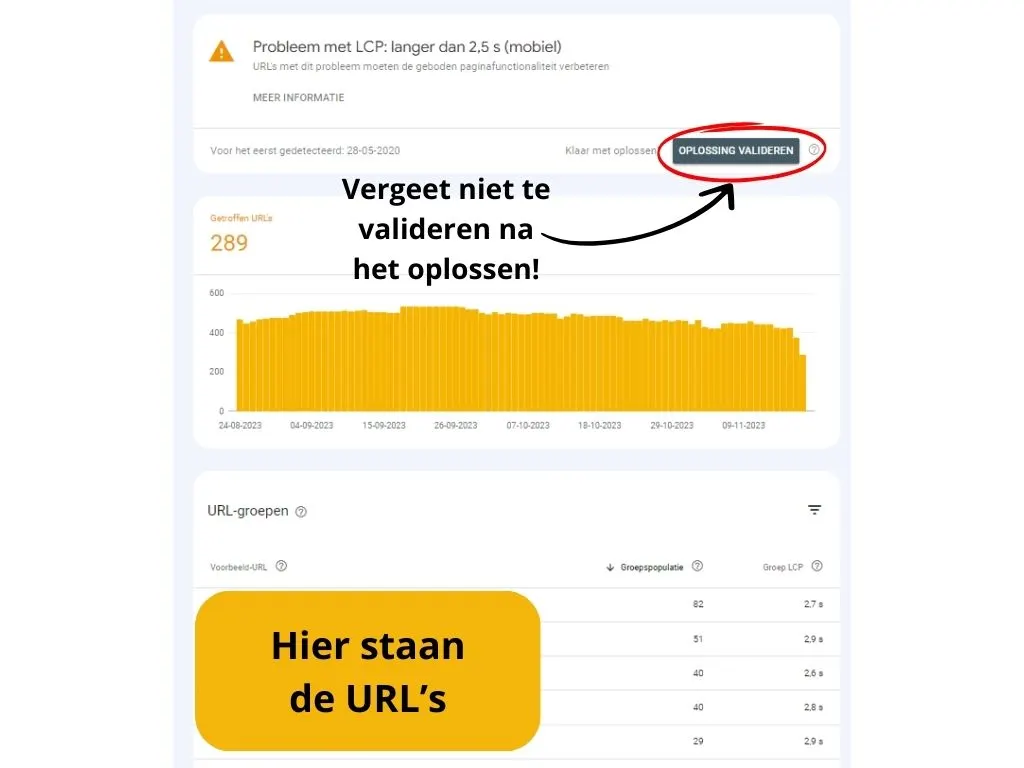 google-search-console-site-vitaliteit-specifieke-url